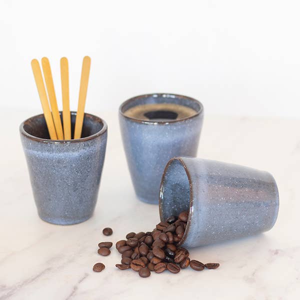 Ensemble de 2 Tasses à Café Expresso BREEZY: Azul