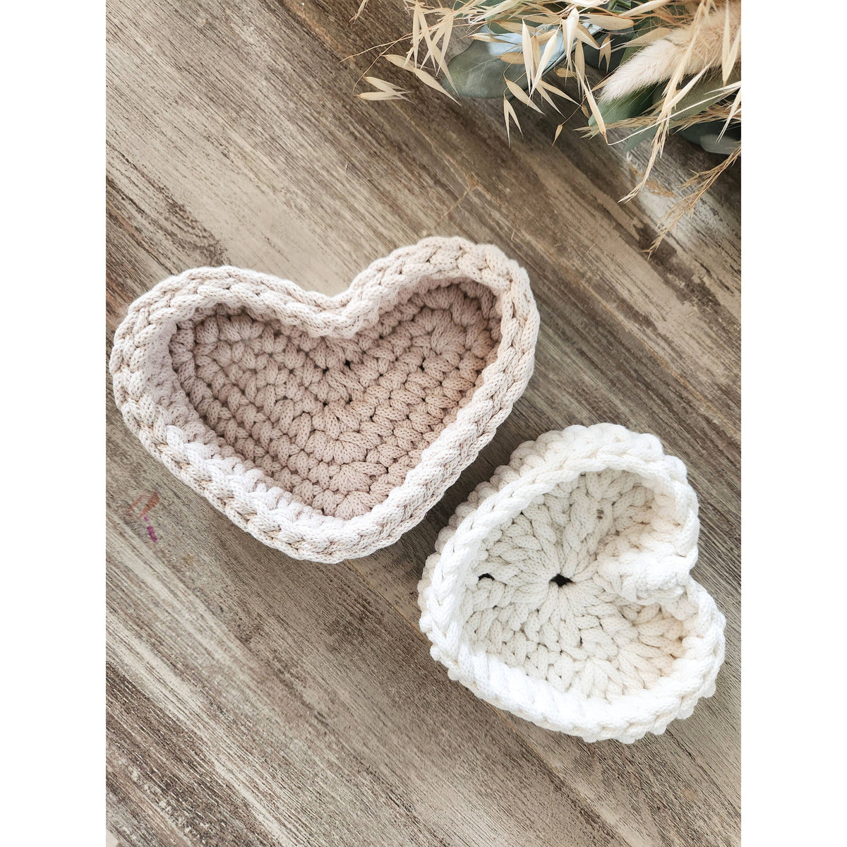 Corbeille crochet cœur