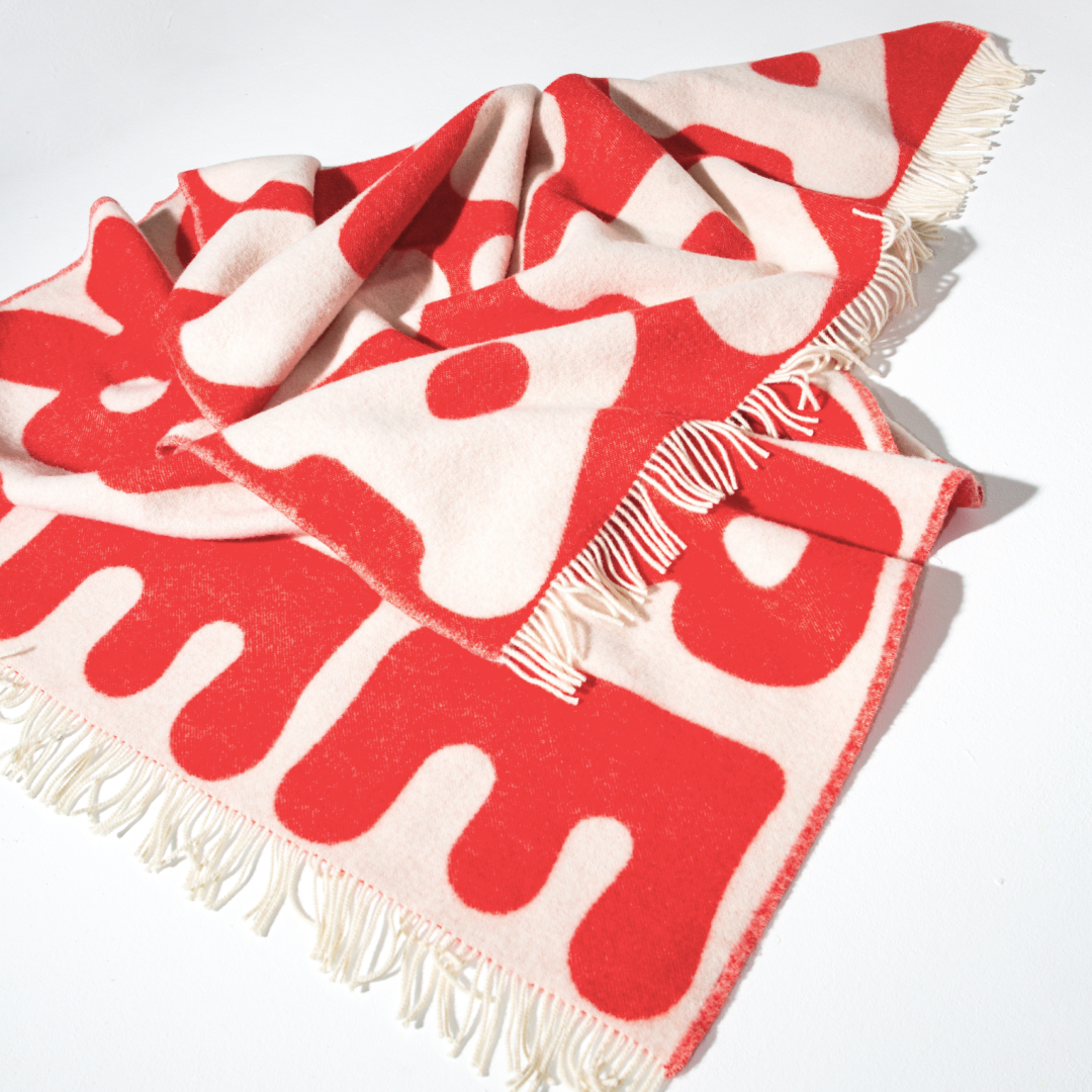 Couverture en laine Amore rouge