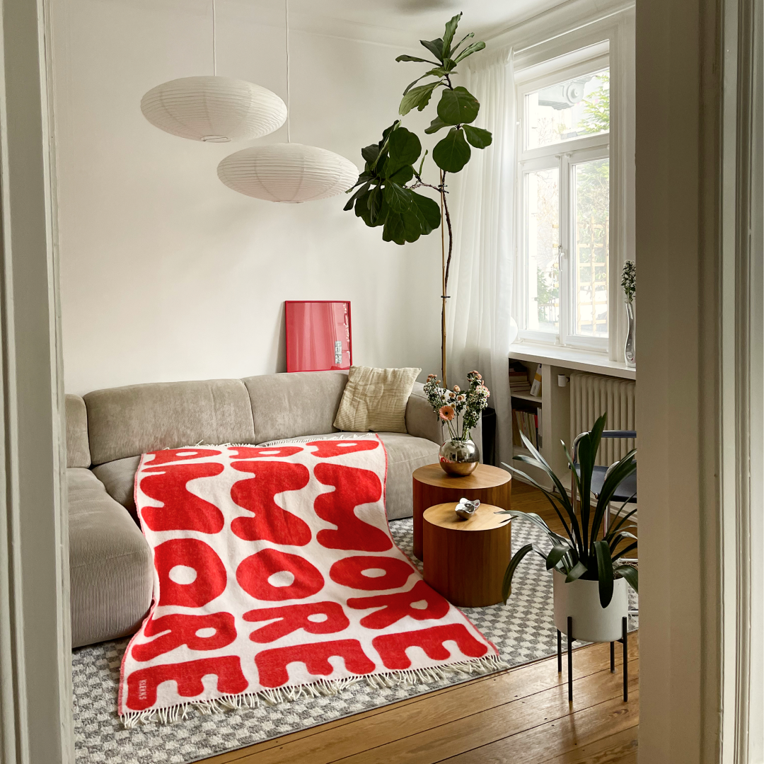 Couverture en laine Amore rouge