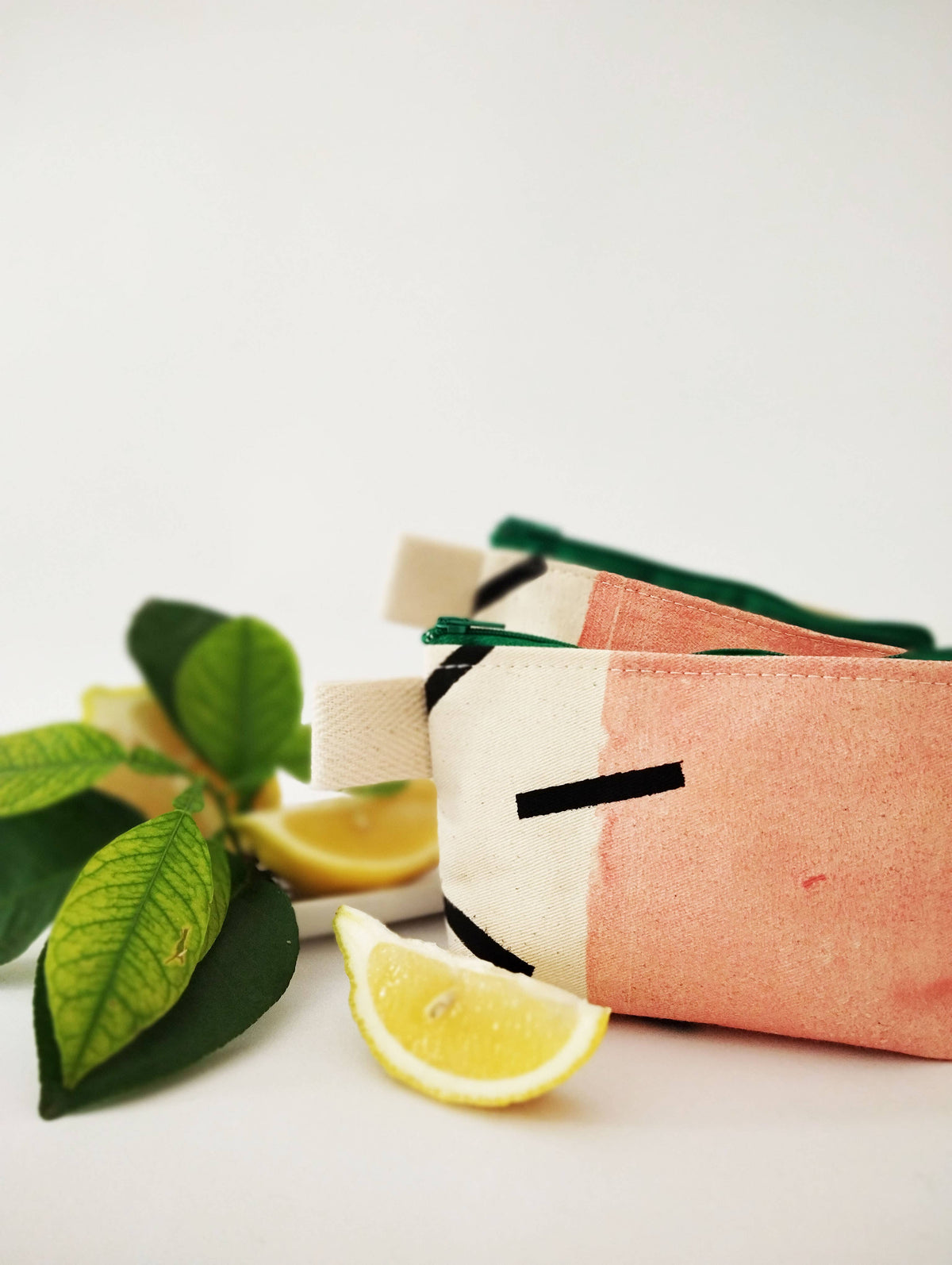 Trousse de maquillage funky rose en toile de coton
