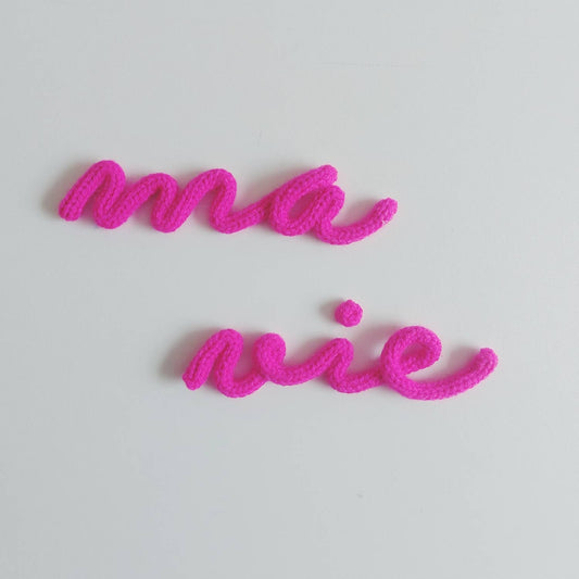 Décoration Murale en tricotin Les Mots d'Ado: "Ma vie"