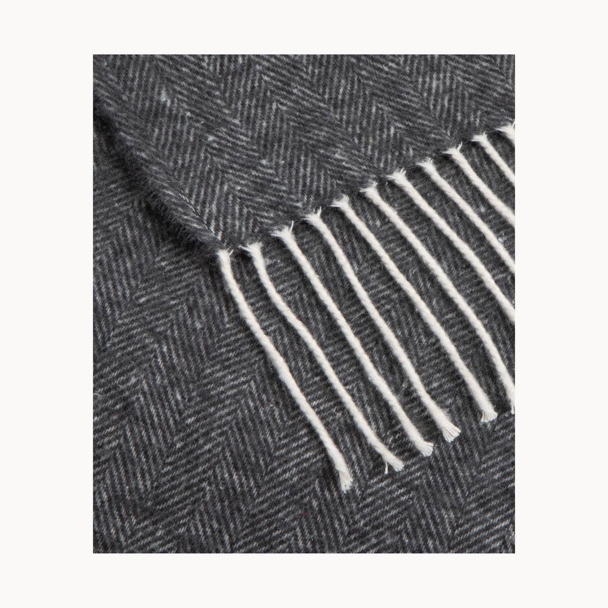 Super Soft Babele Herringbone - Plaid en Coton Recyclé: Vin Rouge
