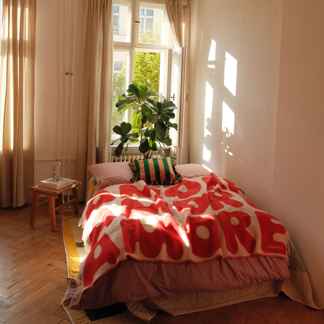 Couverture en laine Amore rouge