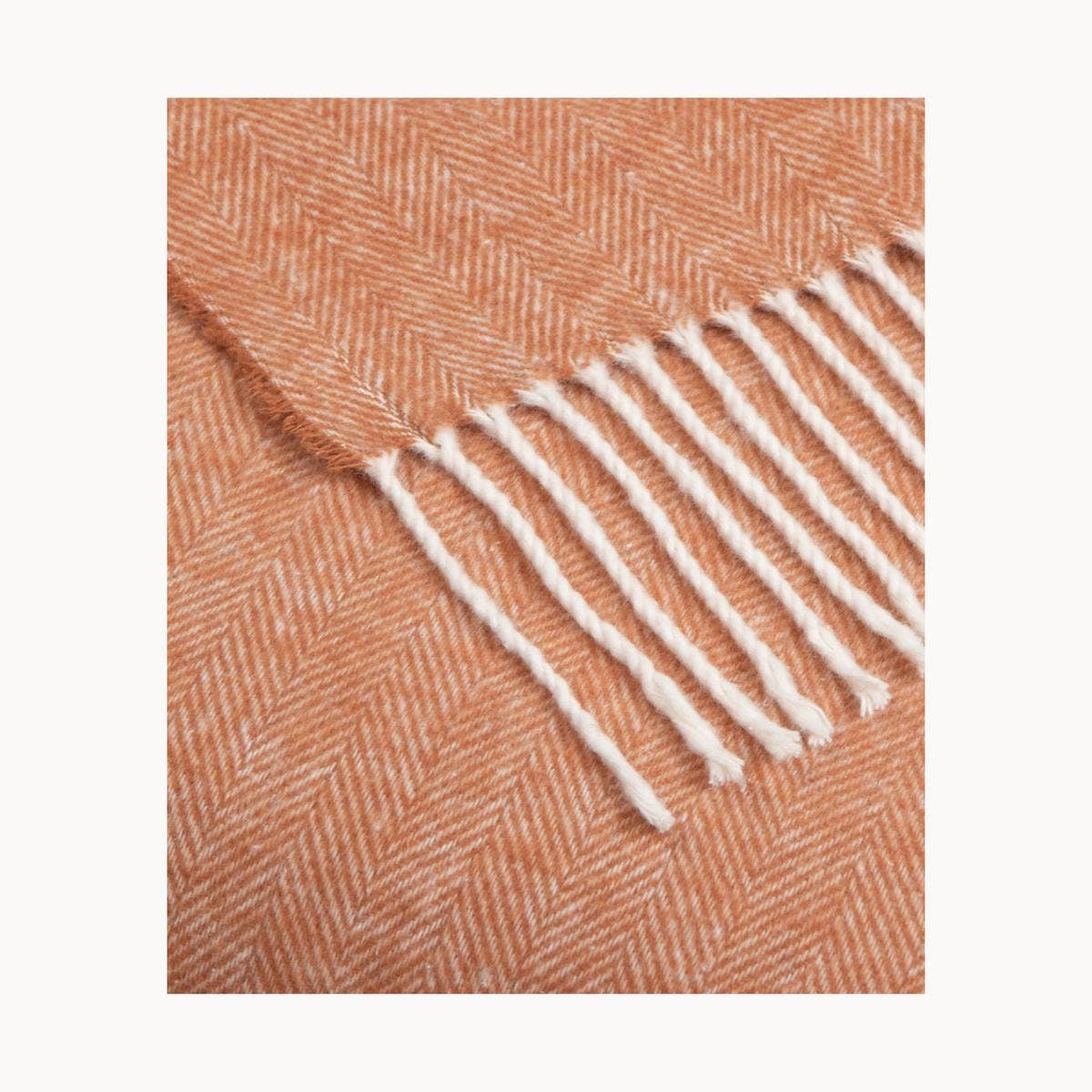Super Soft Babele Herringbone - Plaid en Coton Recyclé: Vin Rouge