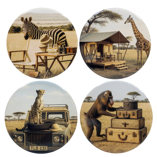 Sous-verres en céramique (Set de 4)- Safari