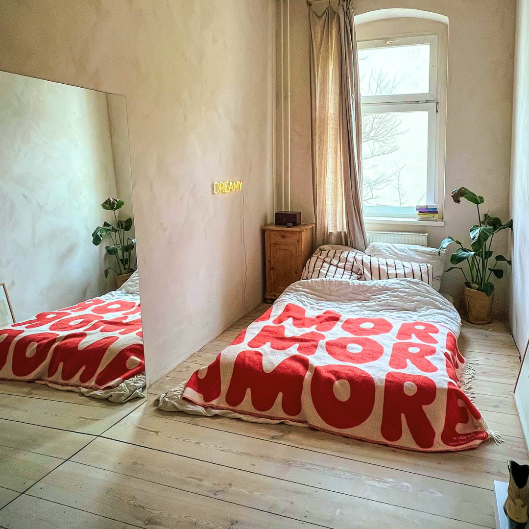 Couverture en laine Amore rouge