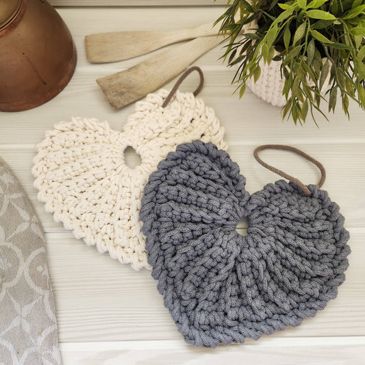 Dessous de plat, cœur de coton: Gris