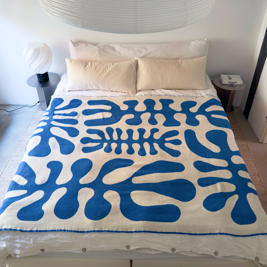 Plaid en coton Ocean state of mind bleu