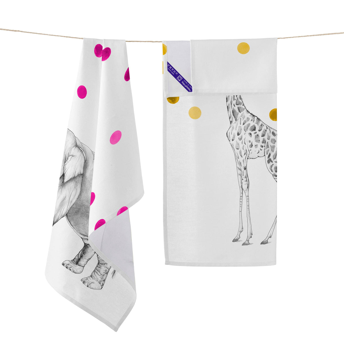 Lot de 2 torchons de cuisine Savanna 70 x 50 cm