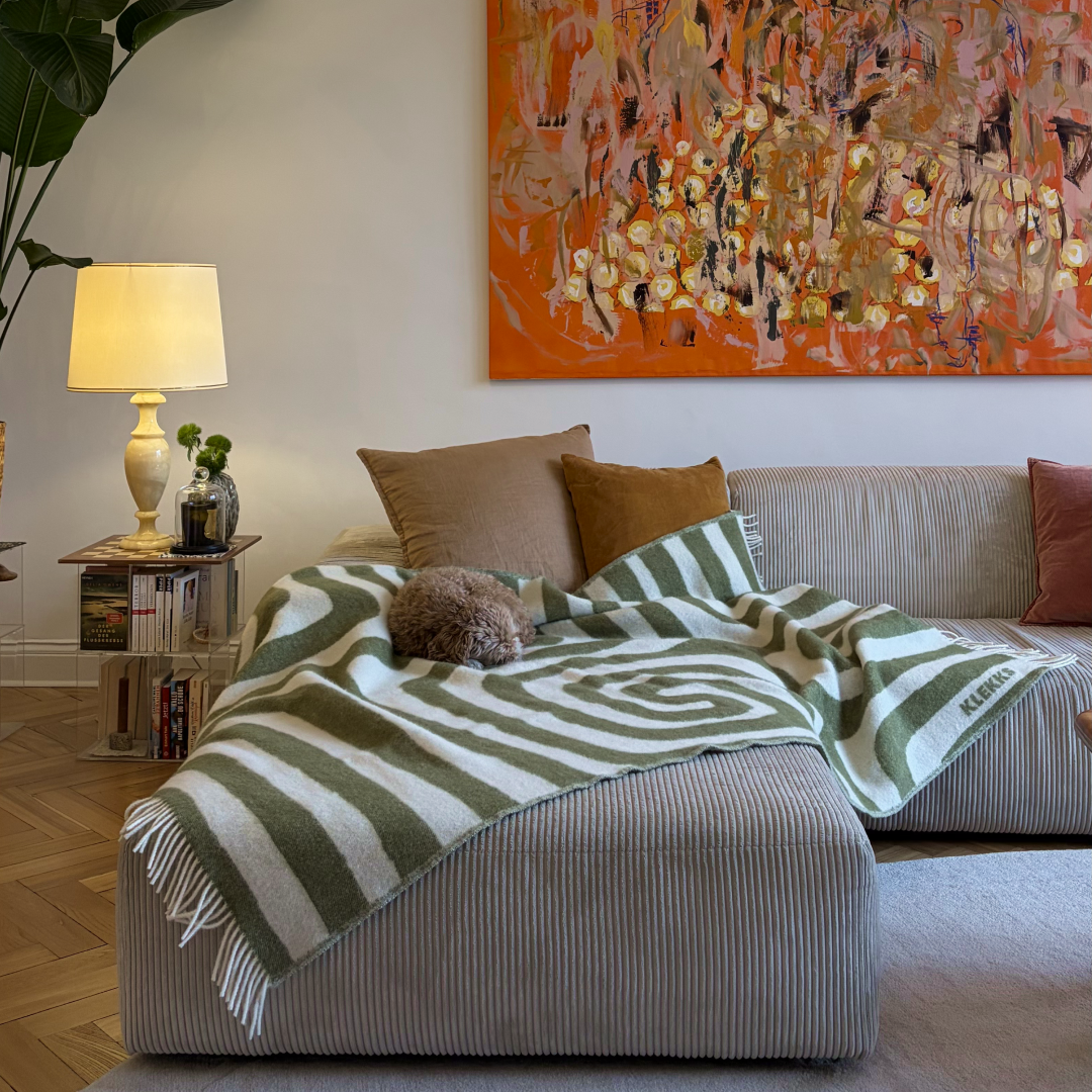 Couverture en laine Labyrinthe Verte