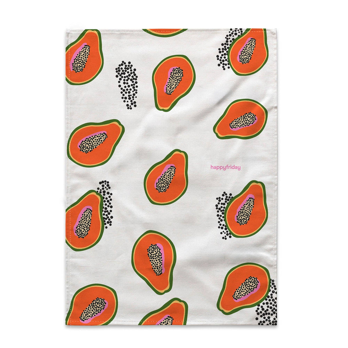 Torchon de cuisine 2 unités Papaye fruit 70 x 50 cm