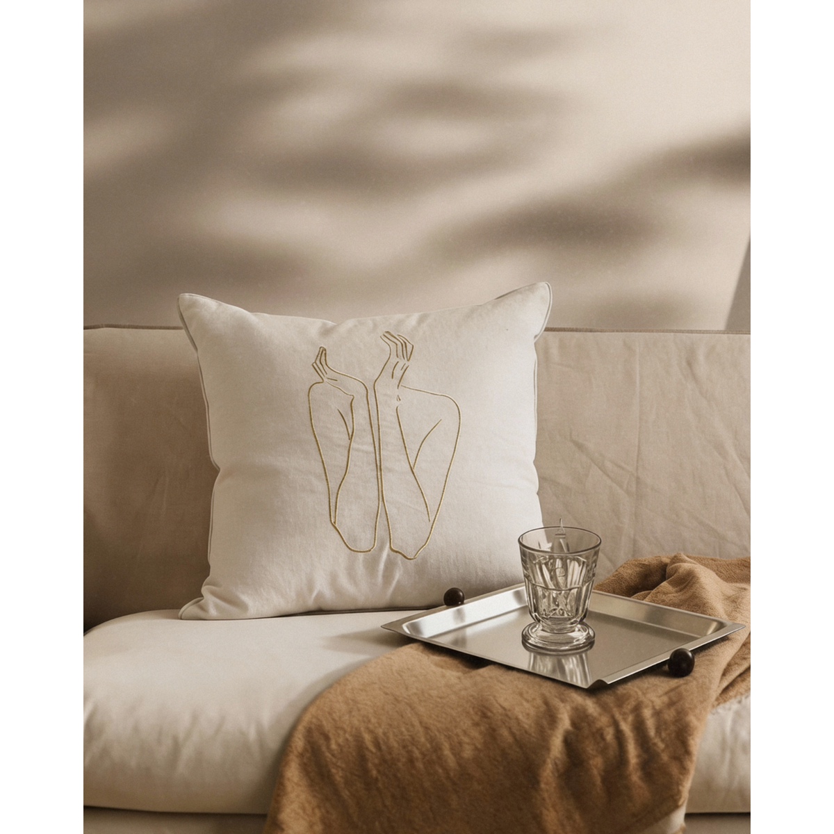 Housse de coussin, Contemplation: Blanc