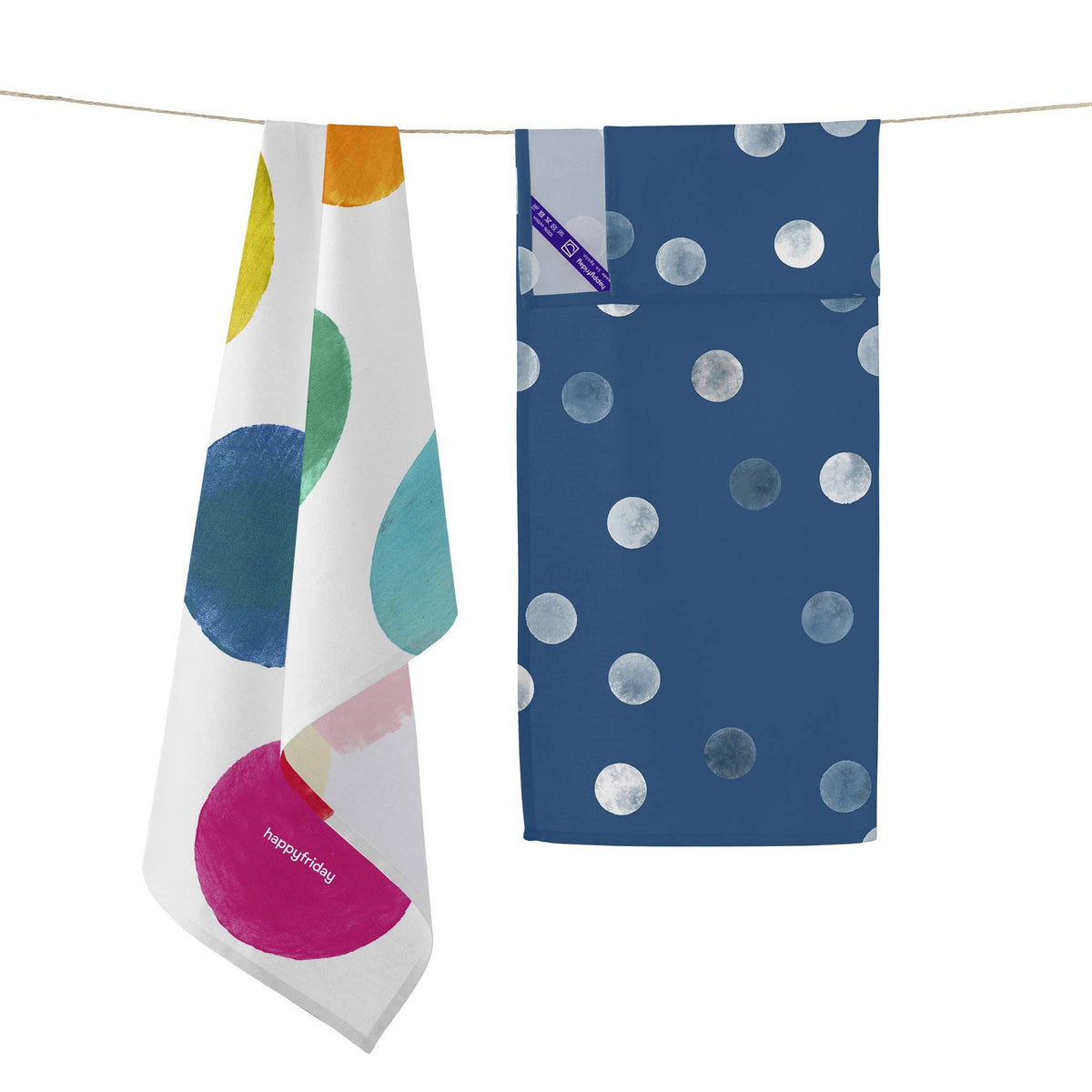 Lot de 2 torchons de cuisine Confetti 70 x 50 cm