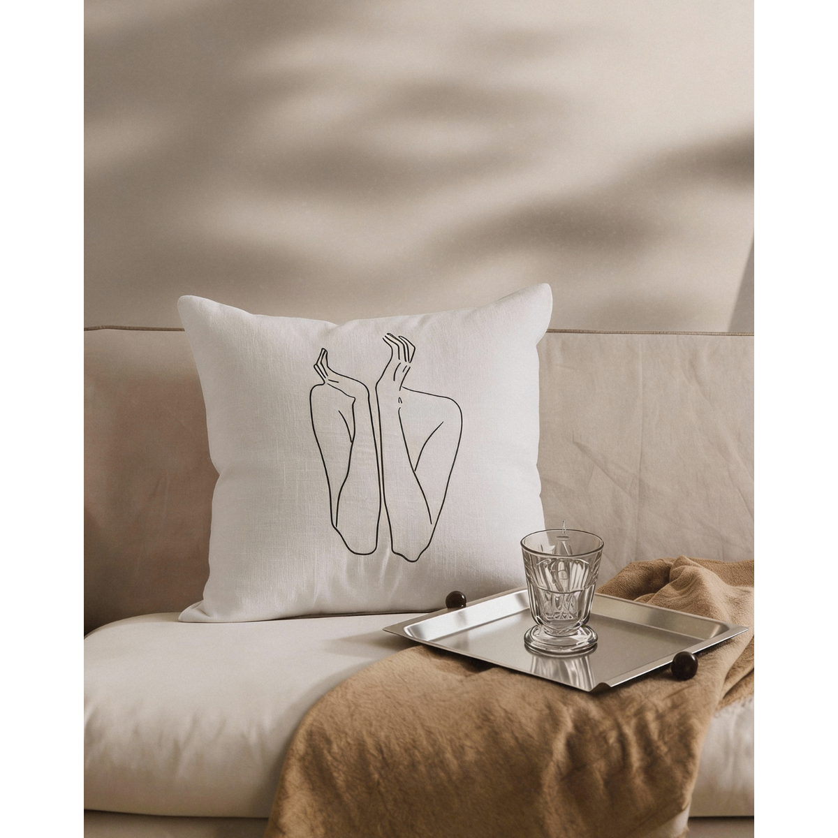 Housse de coussin, Contemplation: Blanc