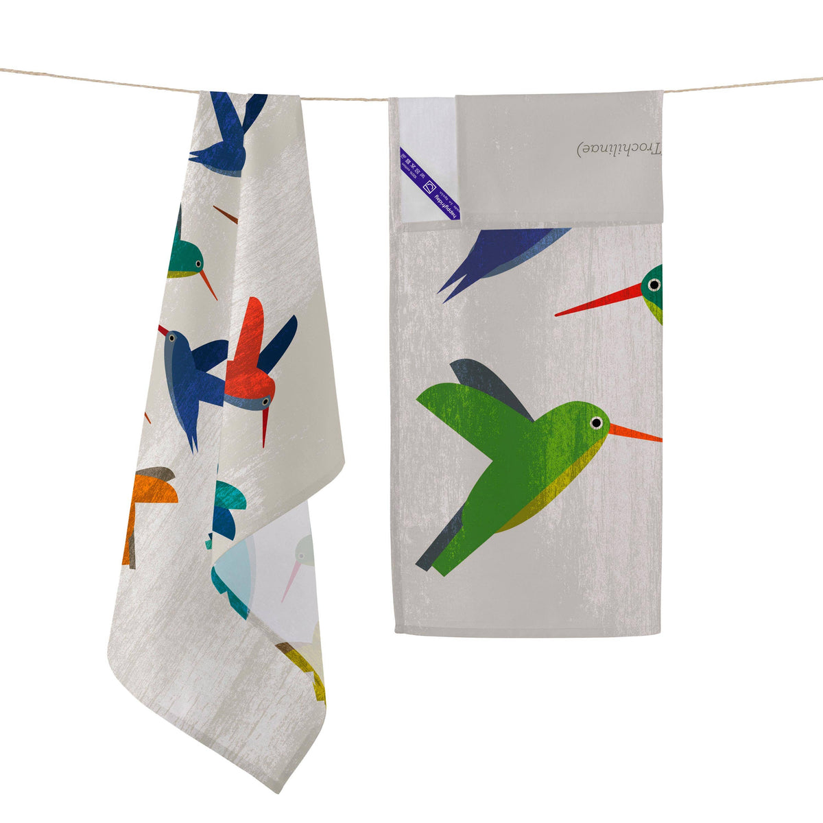 Lot de 2 torchons de cuisine Colibri 70 x 50 cm