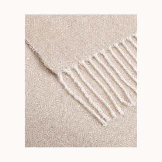 Super Soft Babele Herringbone - Plaid en Coton Recyclé: Champignons