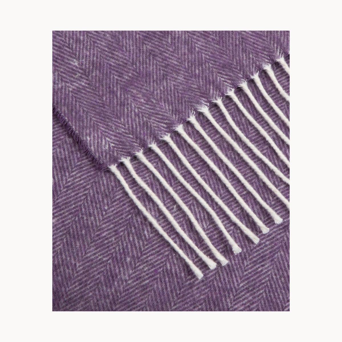 Super Soft Babele Herringbone - Plaid en Coton Recyclé: Vin Rouge