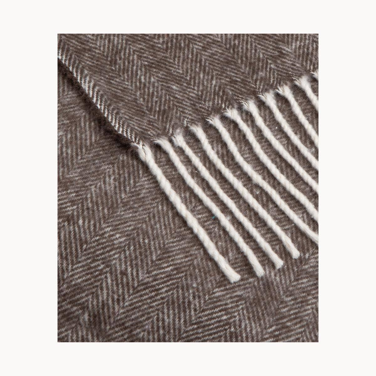 Super Soft Babele Herringbone - Plaid en Coton Recyclé: Vin Rouge