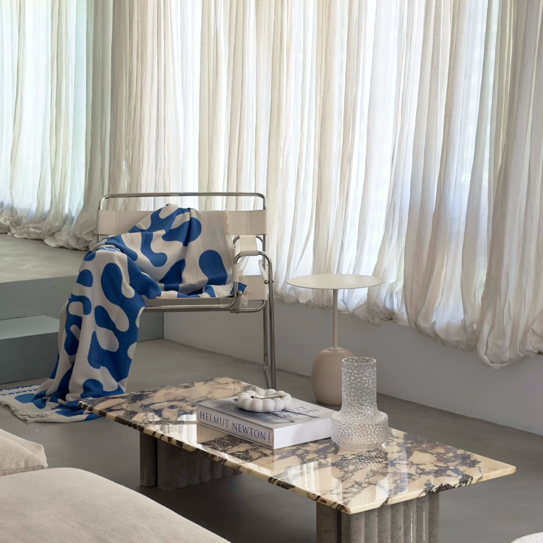 Plaid en coton Ocean state of mind bleu