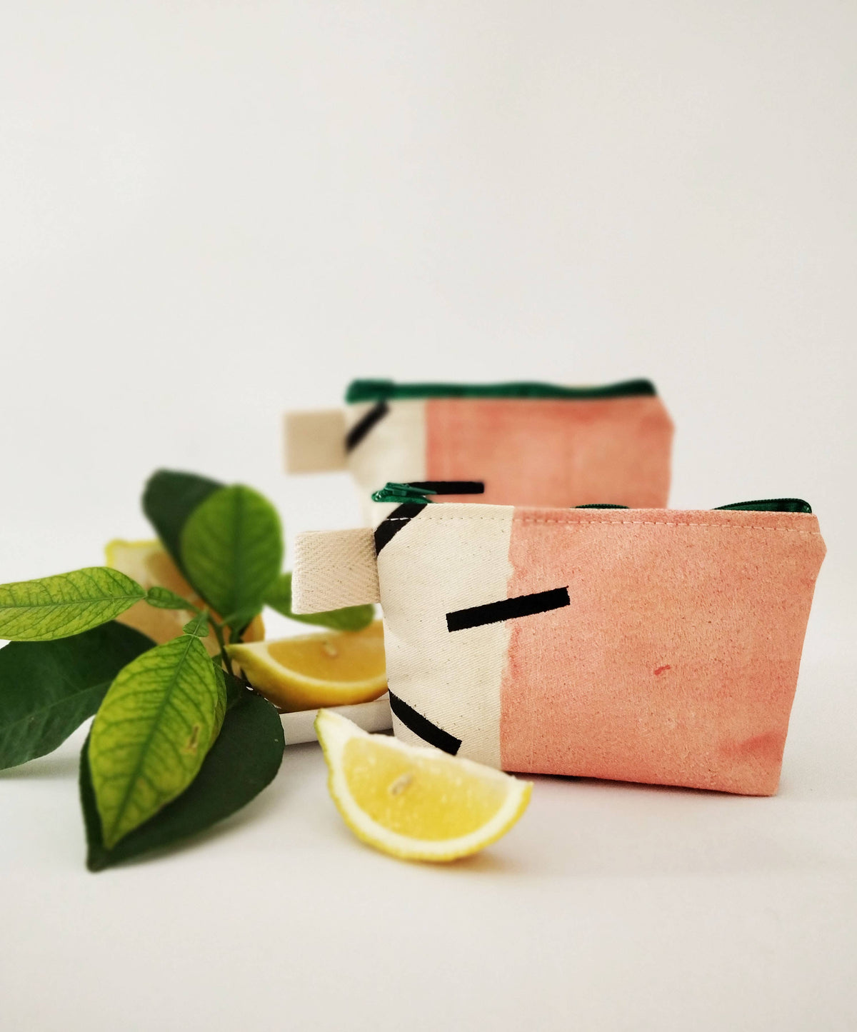 Trousse de maquillage funky rose en toile de coton