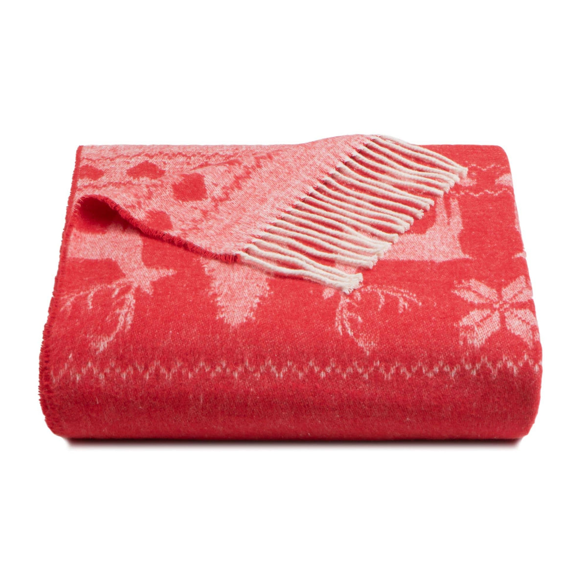 Plaid Babele en Coton Recyclé Thème de Noël volants: Rosso