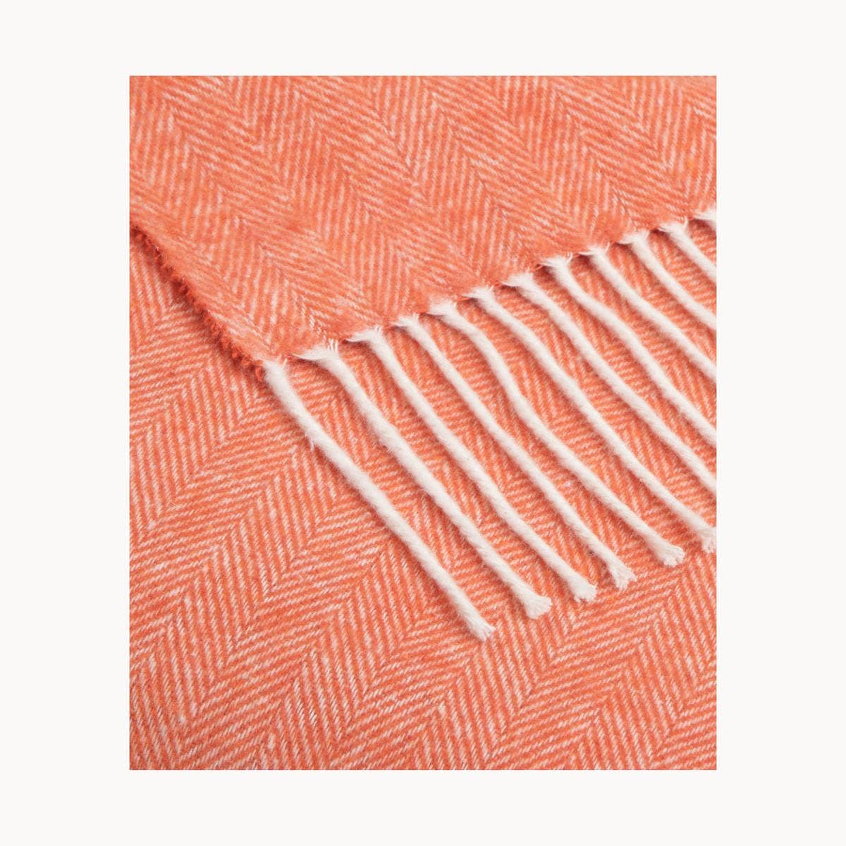 Super Soft Babele Herringbone - Plaid en Coton Recyclé: Vin Rouge