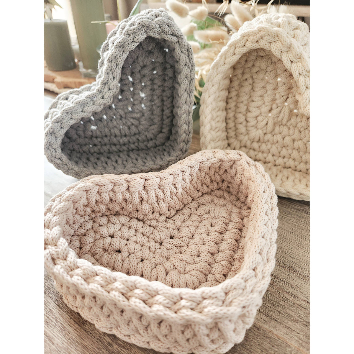 Corbeille crochet cœur