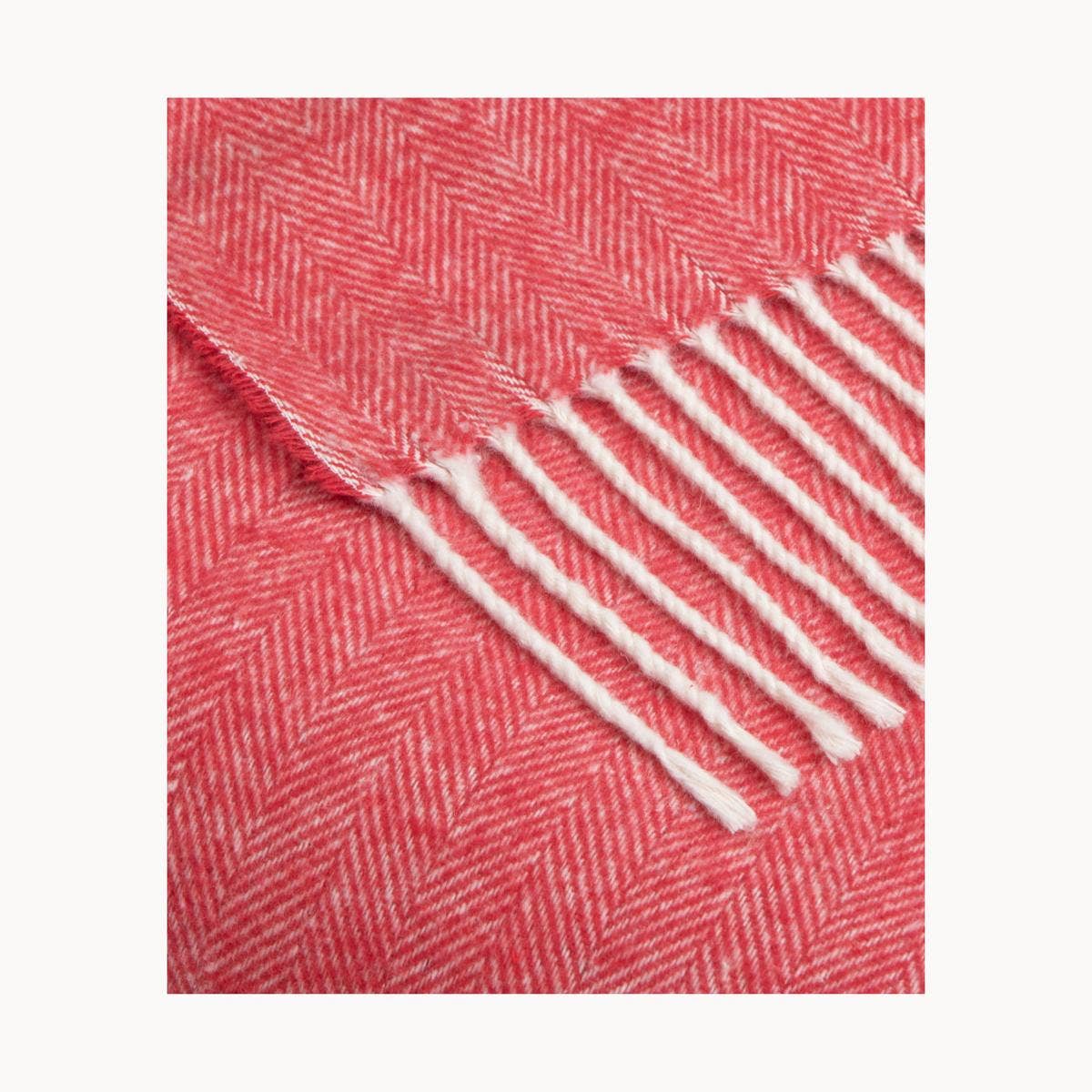 Super Soft Babele Herringbone - Plaid en Coton Recyclé: Vin Rouge