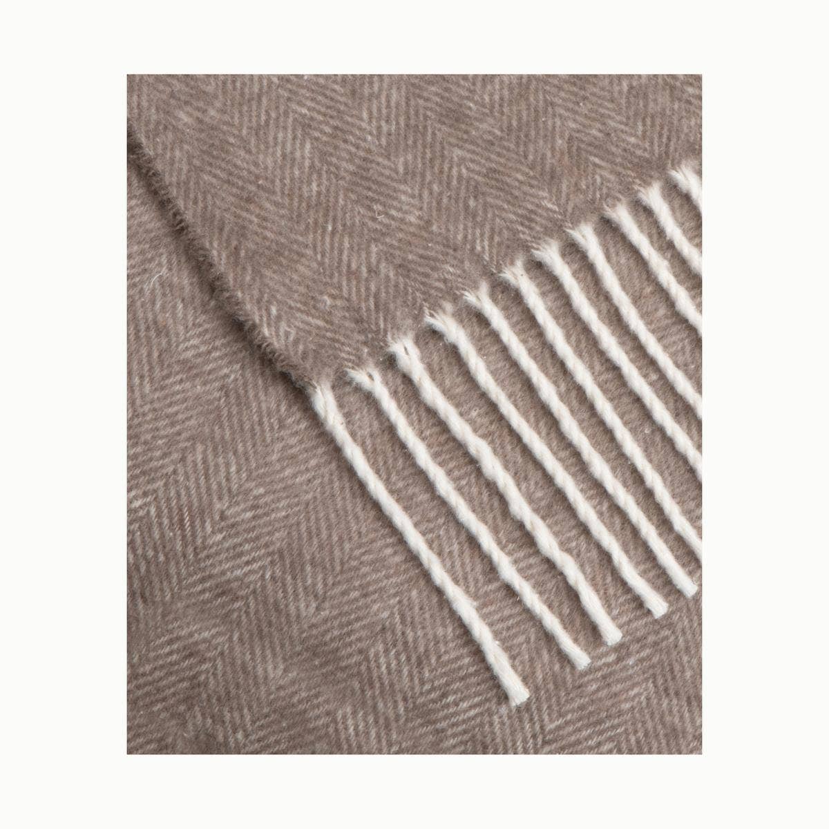 Super Soft Babele Herringbone - Plaid en Coton Recyclé: Vin Rouge