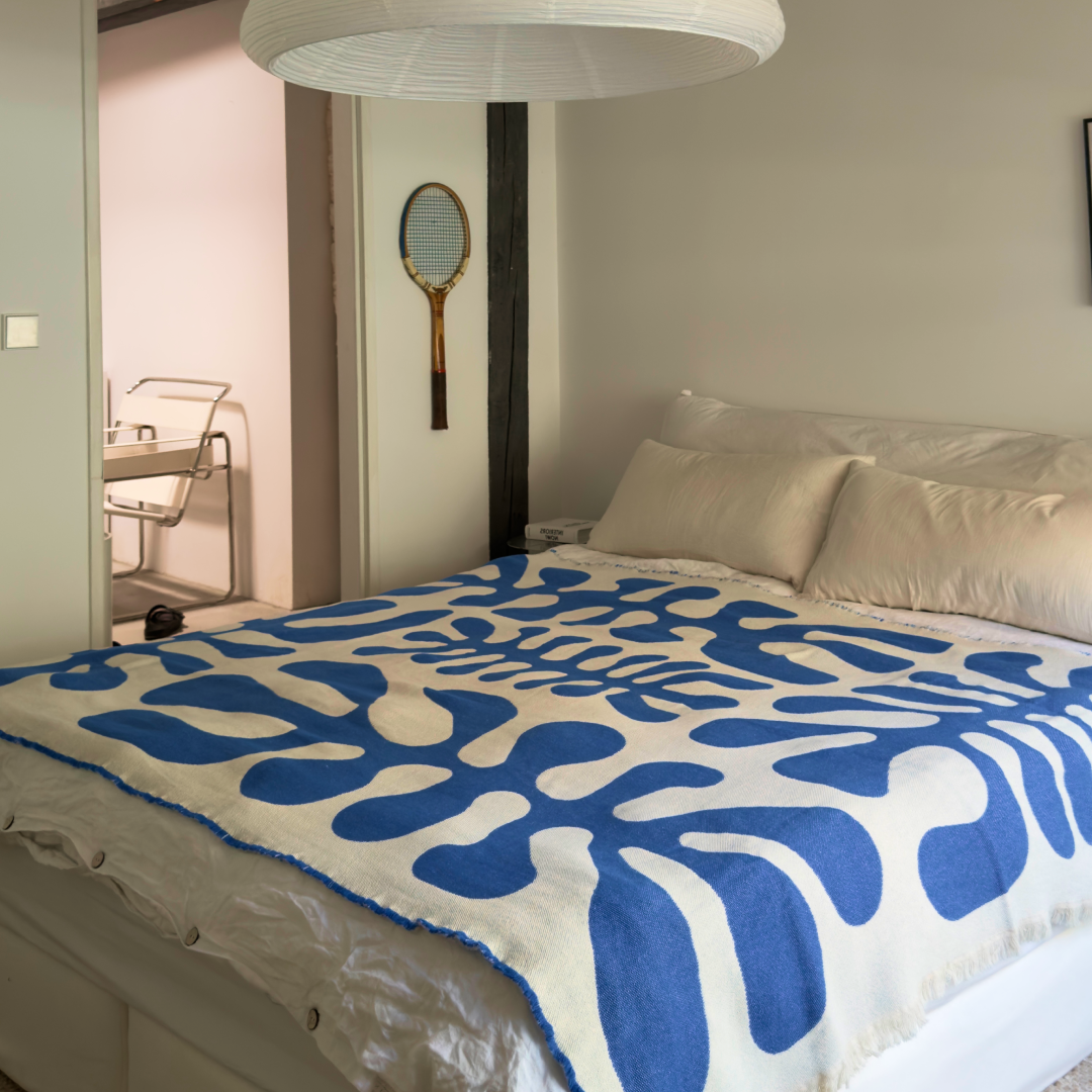 Plaid en coton Ocean state of mind bleu