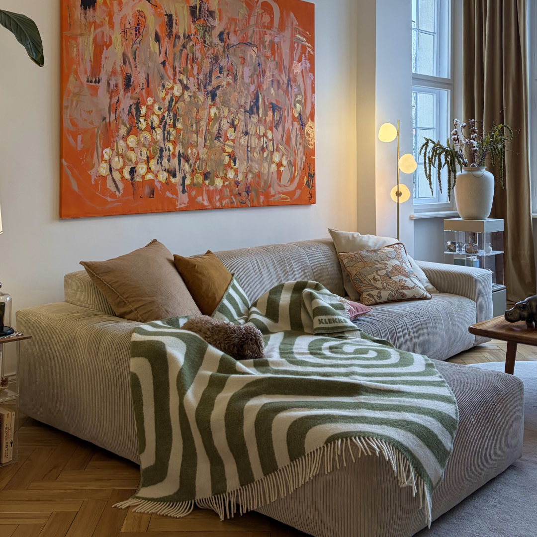 Couverture en laine Labyrinthe Verte