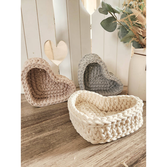 Corbeille crochet cœur