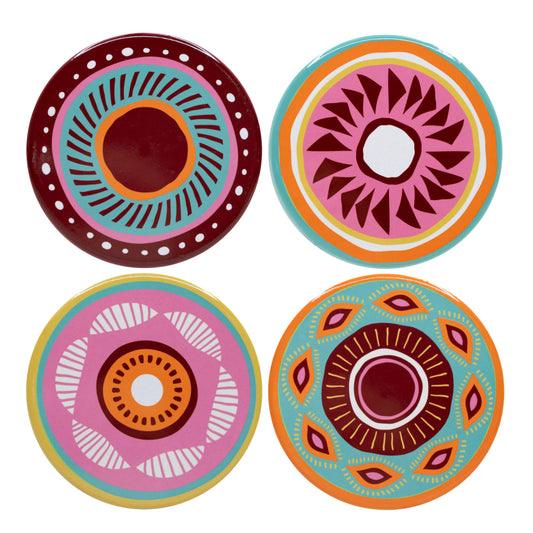 Dessous-de-verre en céramique (Set de 4) sous verre- ADINKRA