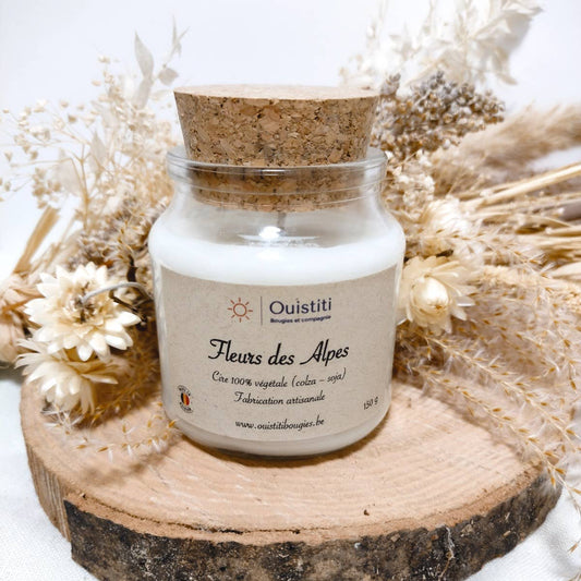 Bougie Parfumée Fleurs des Alpes - Cire végétale - 150 g