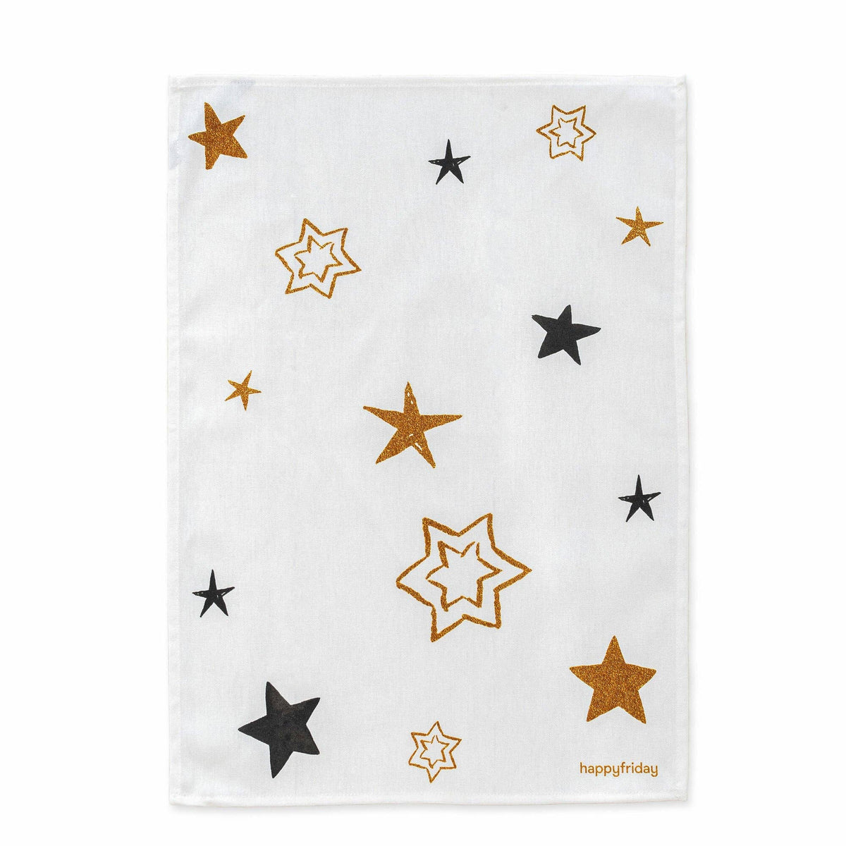 Lot de 2 torchons de cuisine Gold Xmas 70 x 50 cm