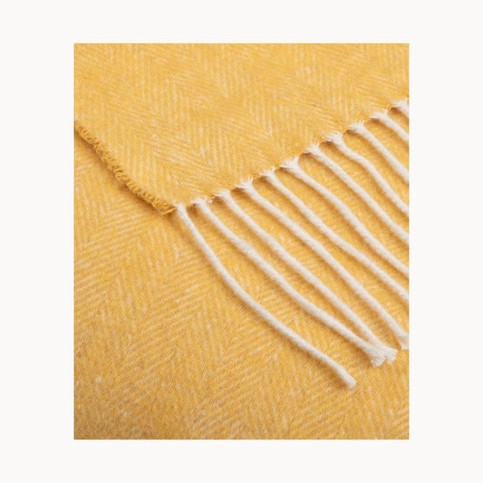 Super Soft Babele Herringbone - Plaid en Coton Recyclé: Curcuma