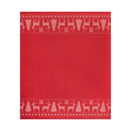 Plaid Babele en Coton Recyclé Thème de Noël volants: Rosso