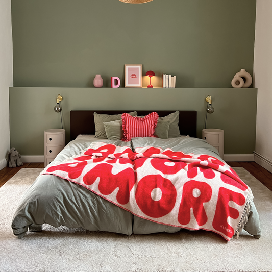 Couverture en laine Amore rouge