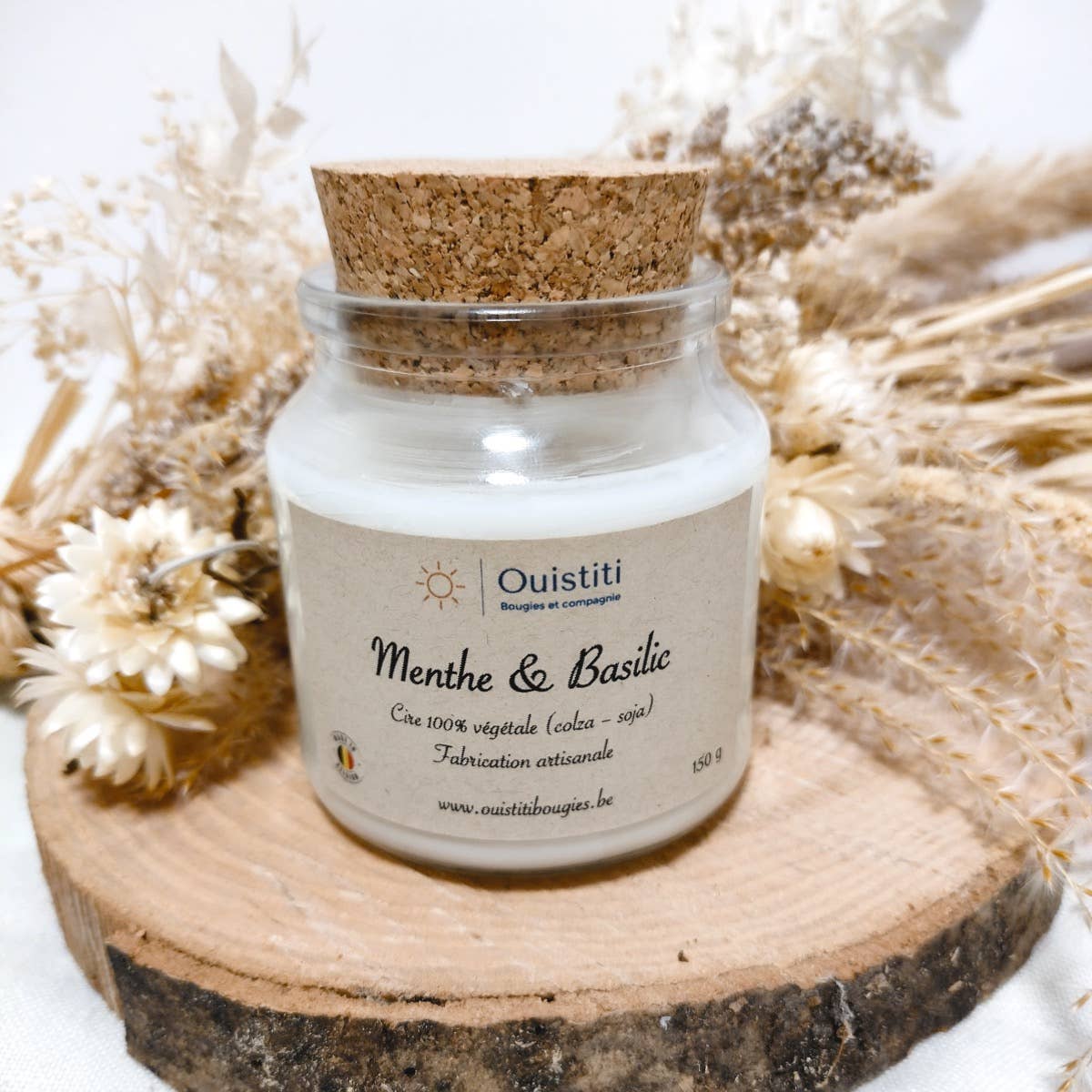 Bougie Parfumée Menthe & Basilic - Cire végétale - 150 g