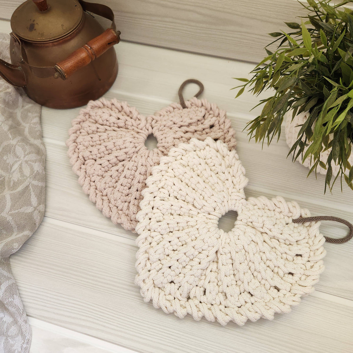 Dessous de plat, cœur de coton: Gris