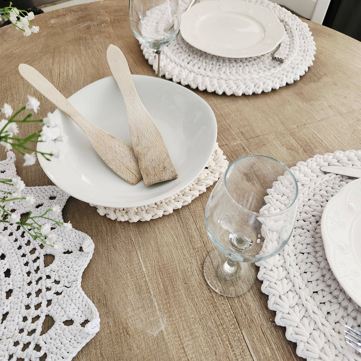 Dessous de plat, cœur de coton: Gris