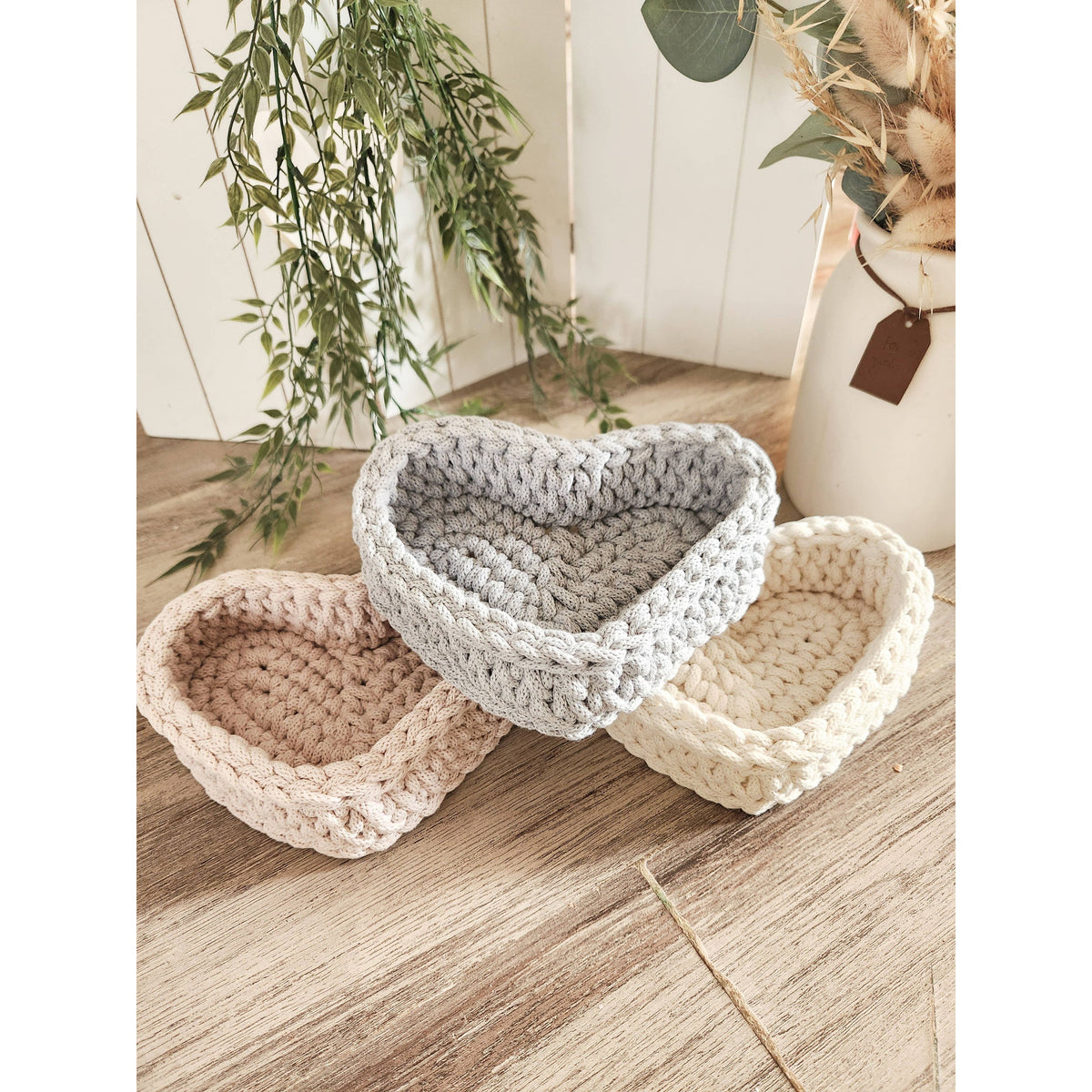 Corbeille crochet cœur